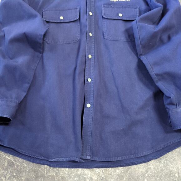 Vintage Canyon Guide Fishing Shirt Mens 2XL XXL Blue Chinook Salmon Button Up - Picture 3 of 8